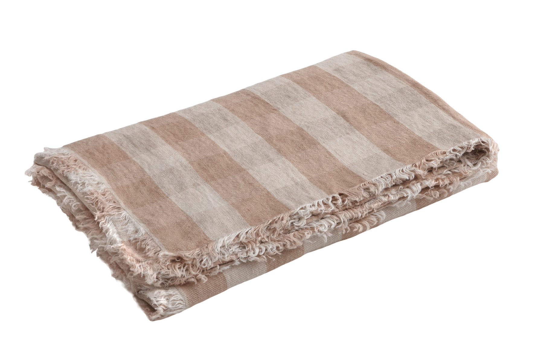 Linen Vichy Throw in Nude, from Maison de Vacances