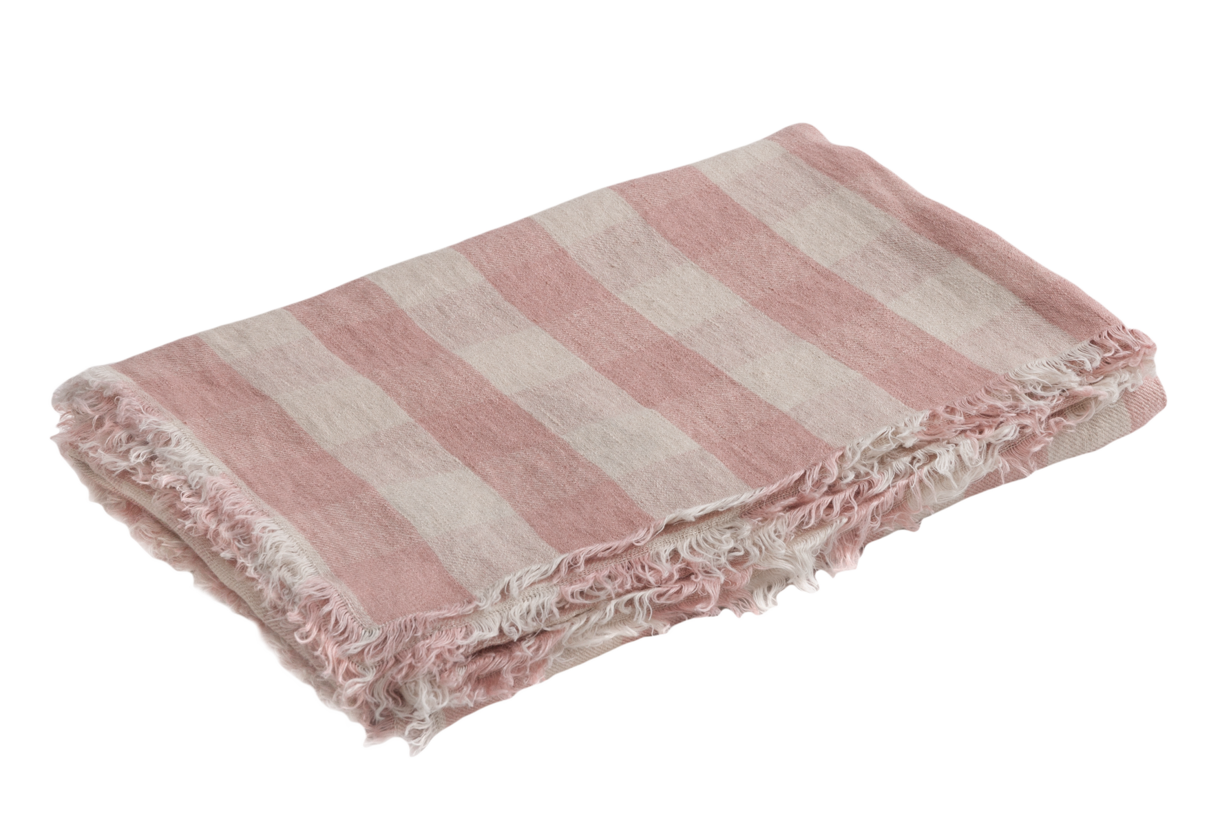 Linen vichy Throw in Bois de Rose, from Maison de Vacances