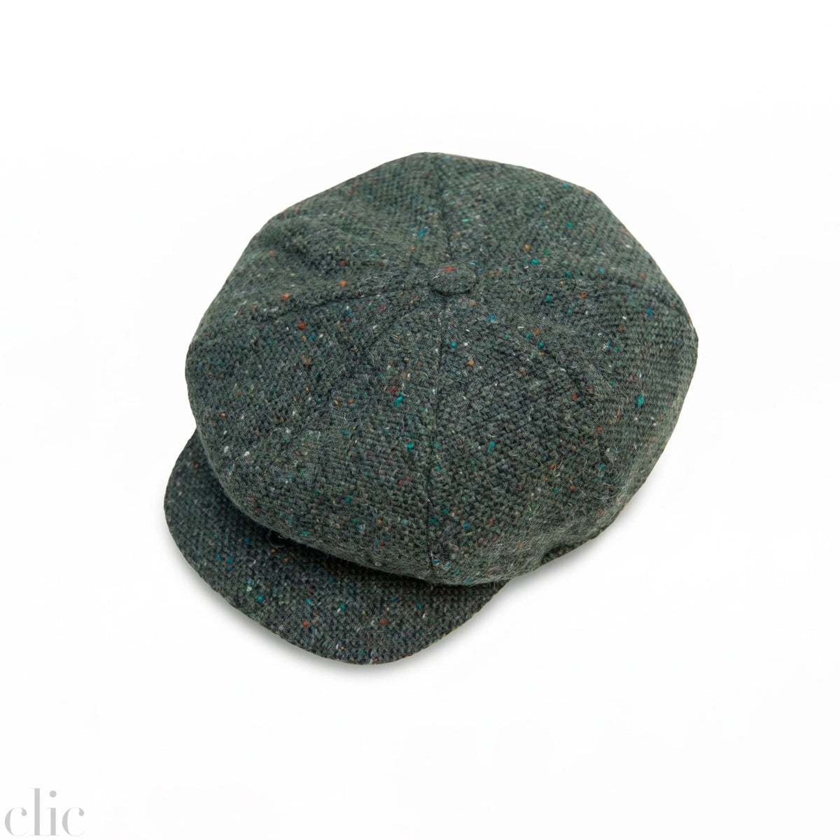 JP Tweed Cap in Dark Green Fleck Salt and Pepper, from Hanna Hats