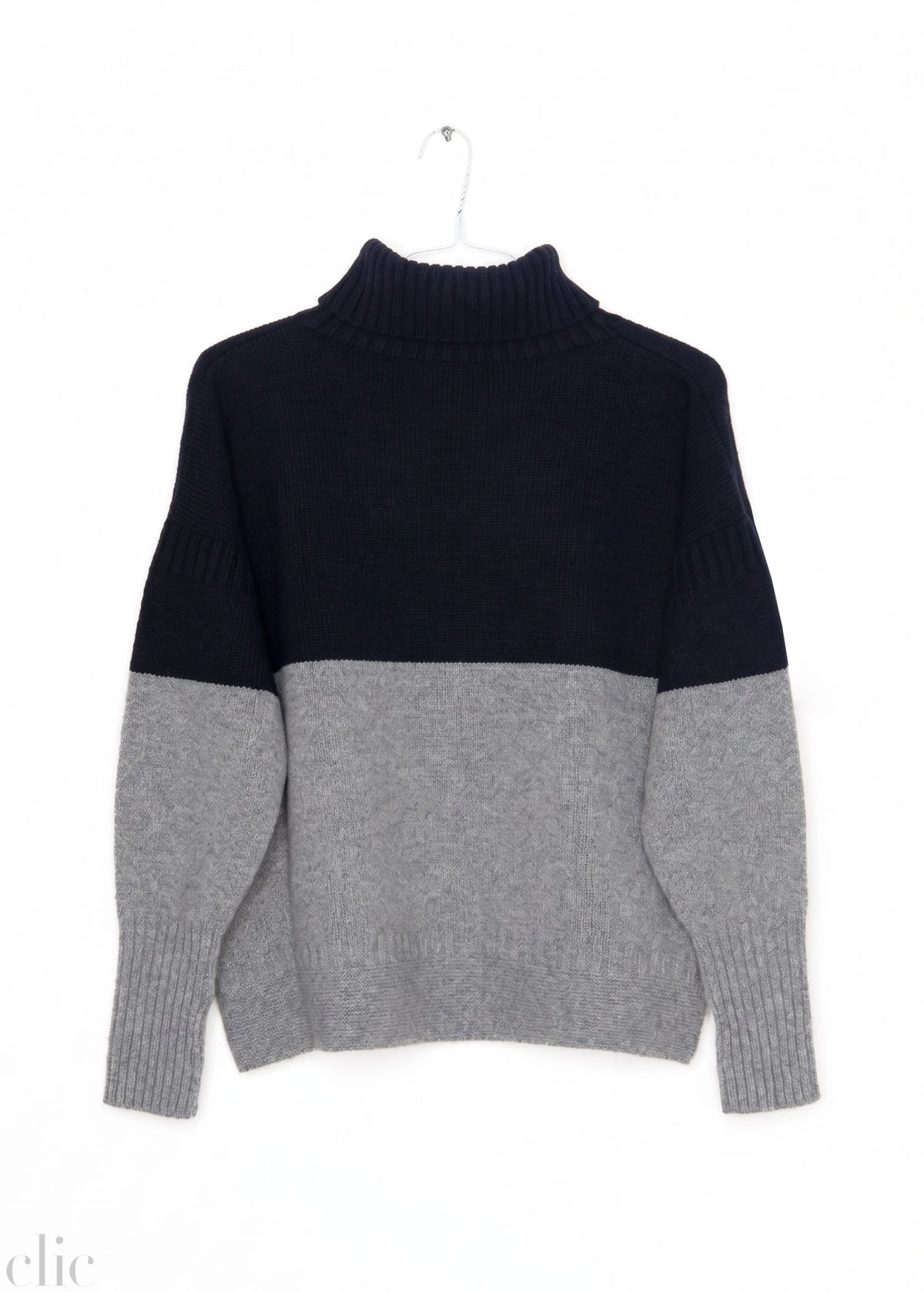Lulu Bi-Color Sweater in Navy and Grey, from Nicholson & Nicholson