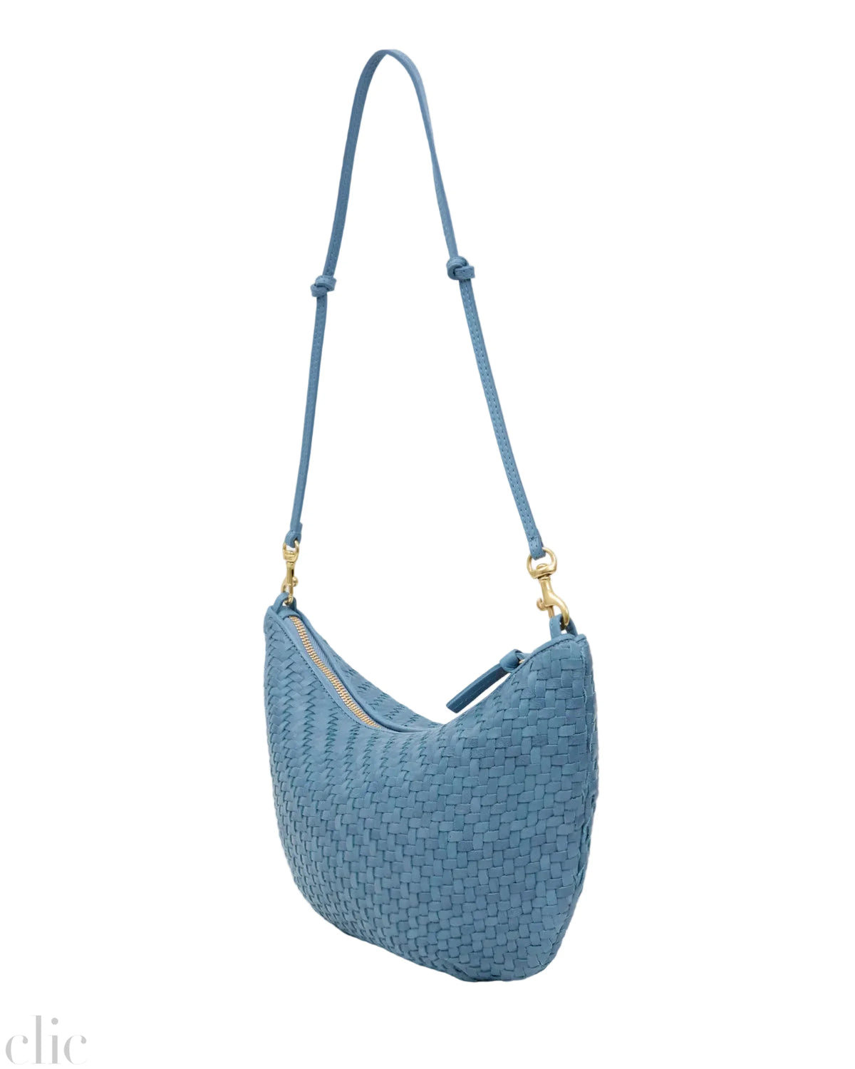 Lune Bag in Woven Desert Blue Zig Zag, from Clare V
