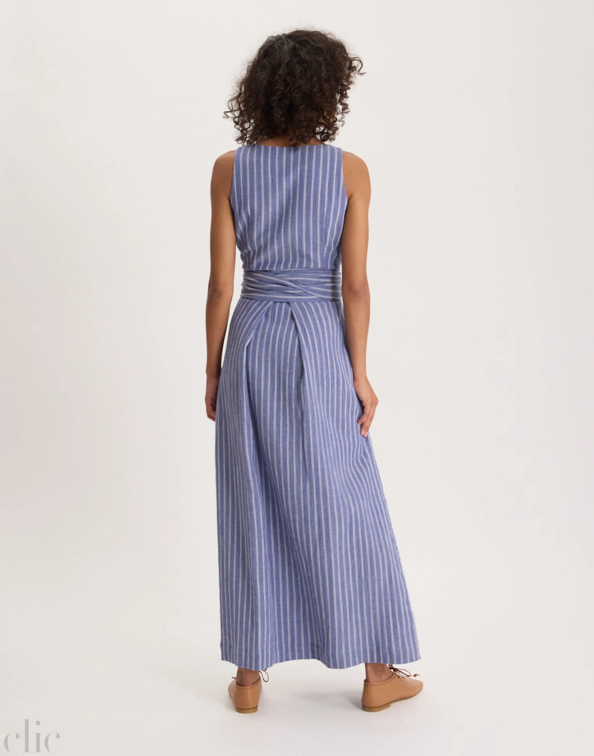 Ambre Striped Dress in Blue White, from Ines de la Fressange