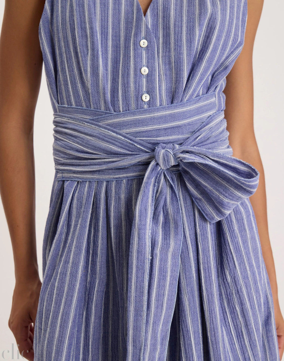 Ambre Striped Dress in Blue White, from Ines de la Fressange