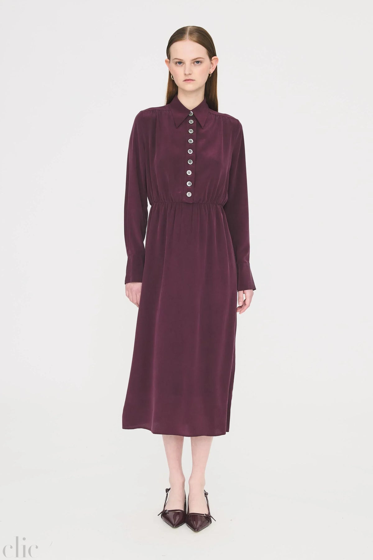 Melinda Long Dress in Burgundy, from Antik Batik