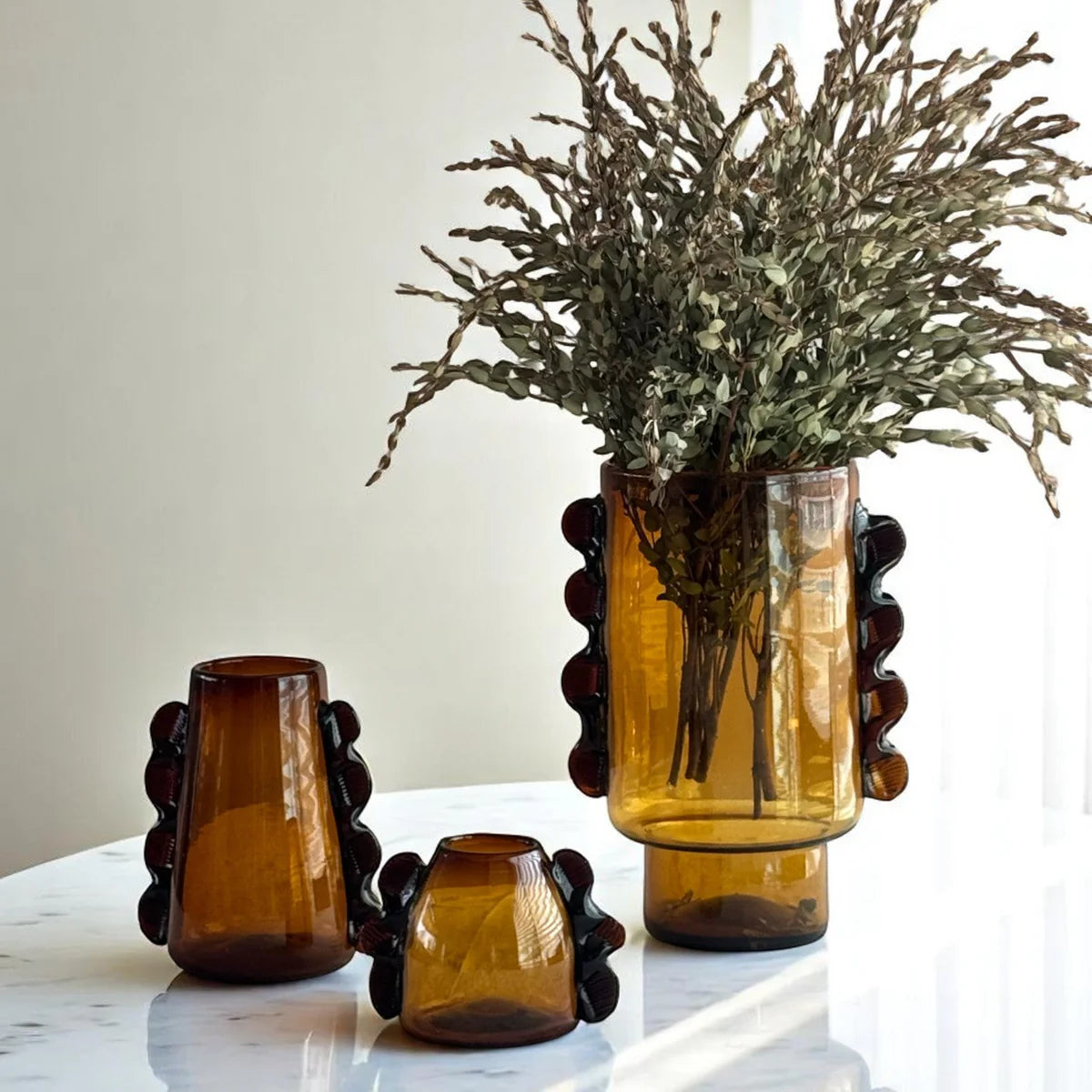 Dalila Bud Vase in Amber, from Meso