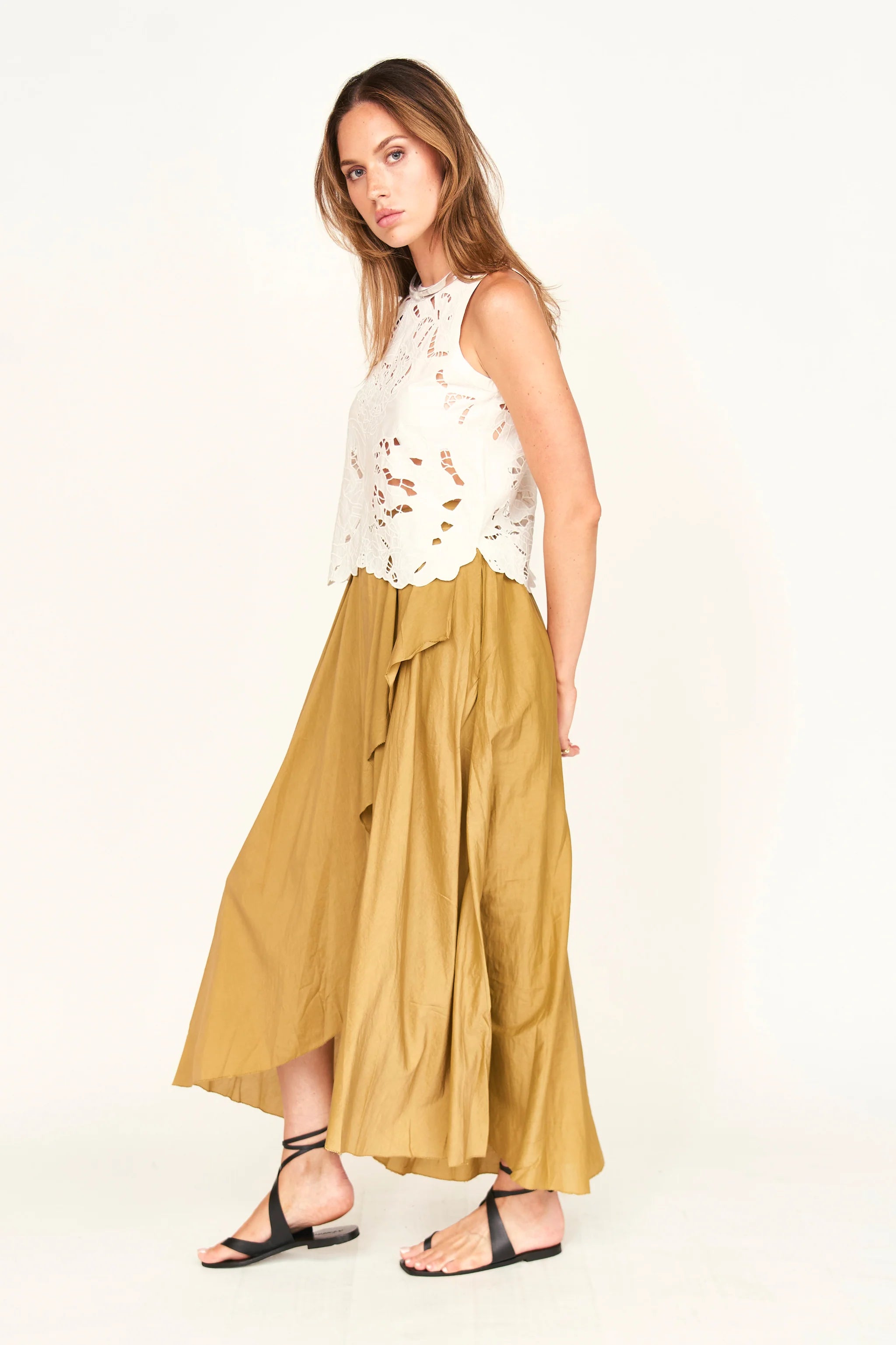 Santanyi Cutwork Tank in White, from Mirth