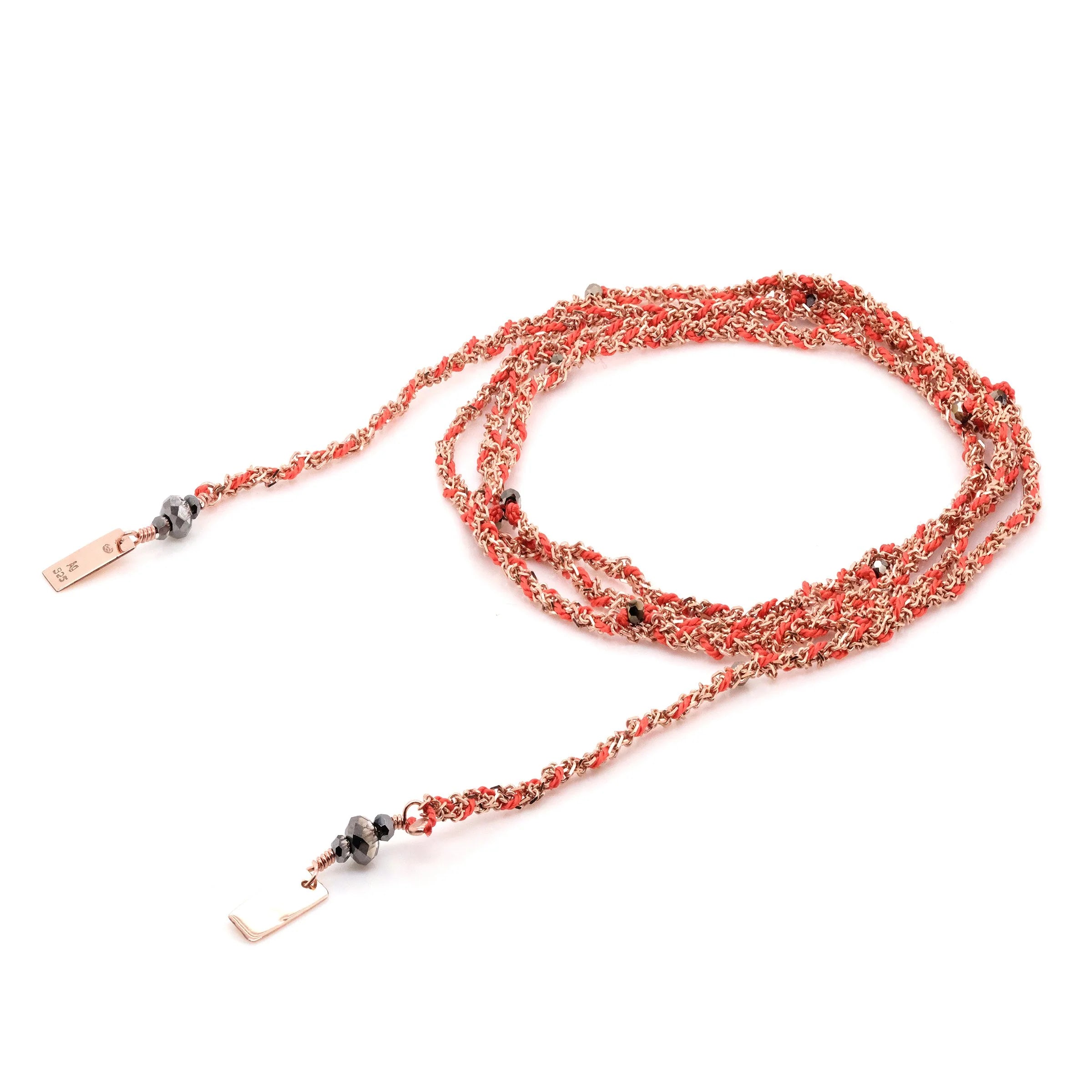 MLS 182 Necklace in Pink, Gold and Coral, from Marie Laure Chamorel