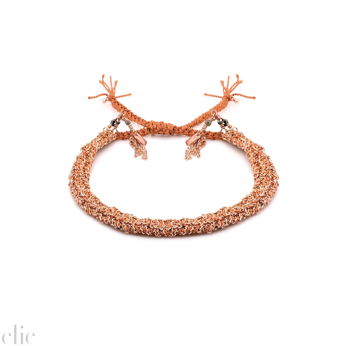 MLS 183 Bracelet in Pink Gold and Caramel, from Marie Laure Chamorel