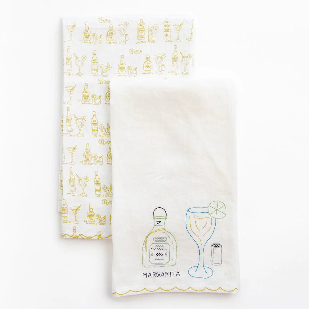 Set of 2 Margarita Linen Tea Towels, from Pomegranate