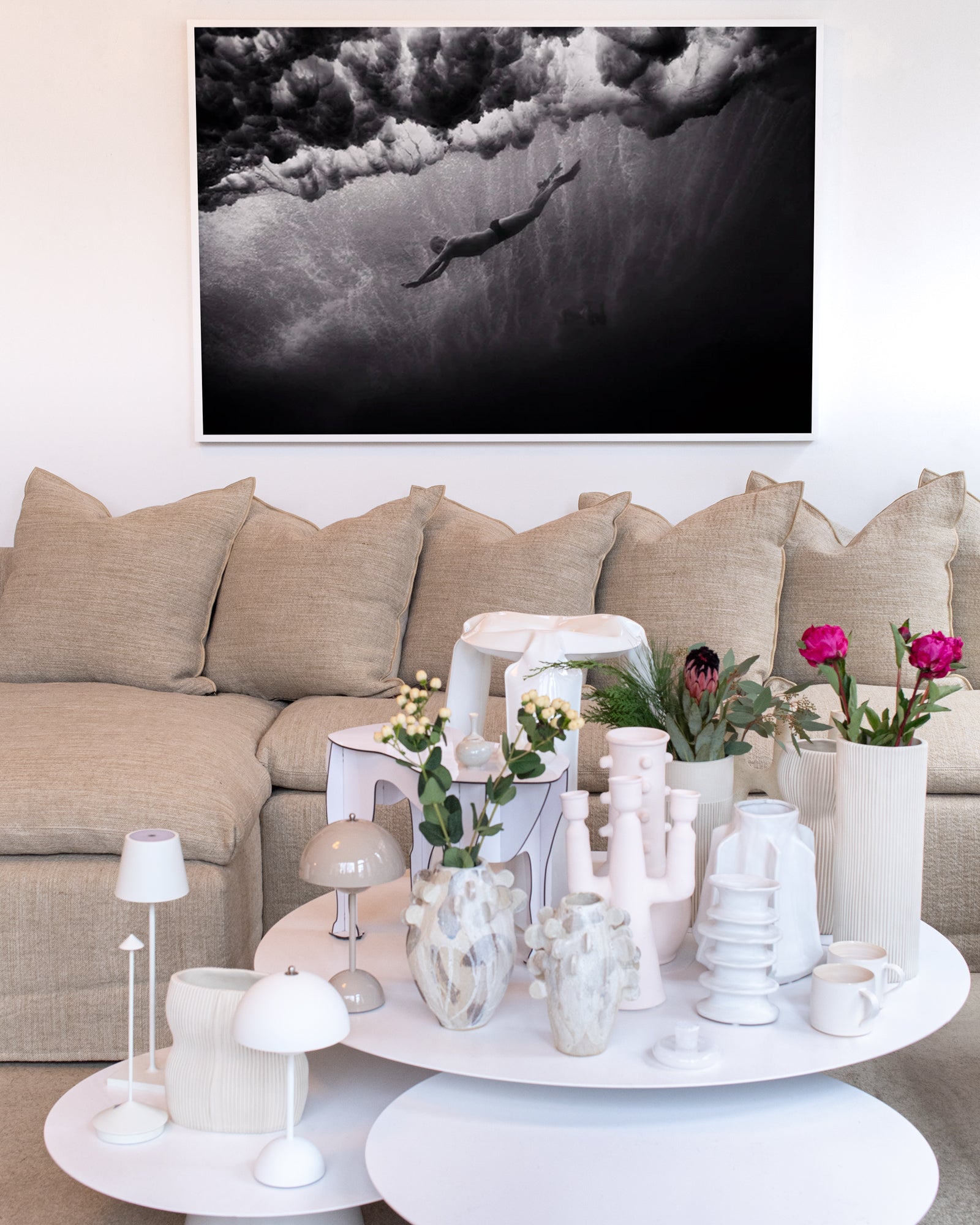 Mark Cunningham under Breaking Wave (B-110) by Wayne Levin