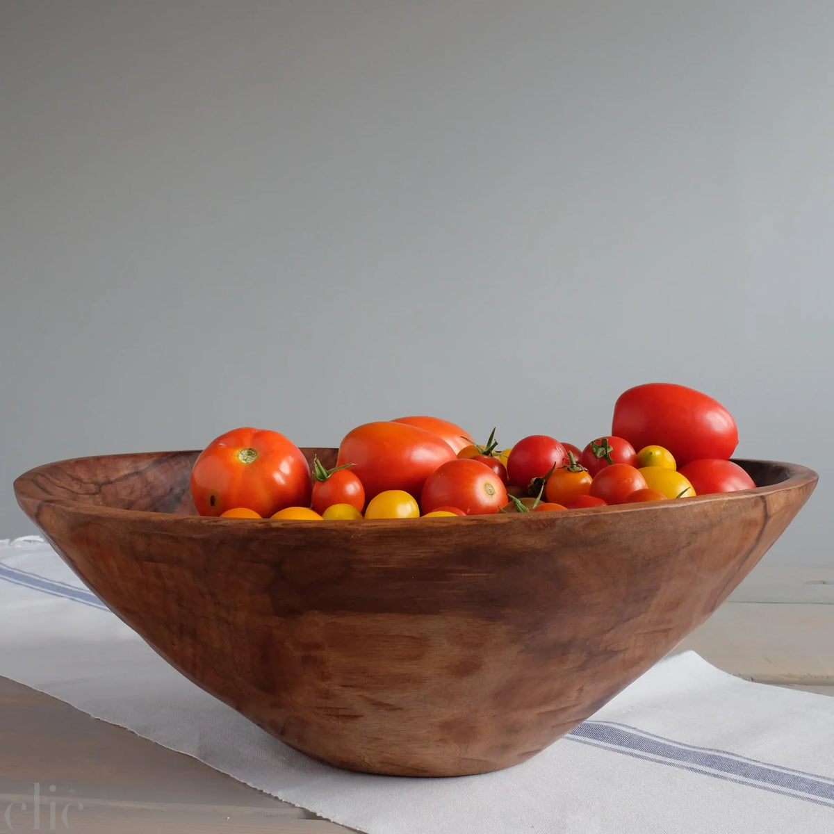 Large Round Wood Salad Bowl
