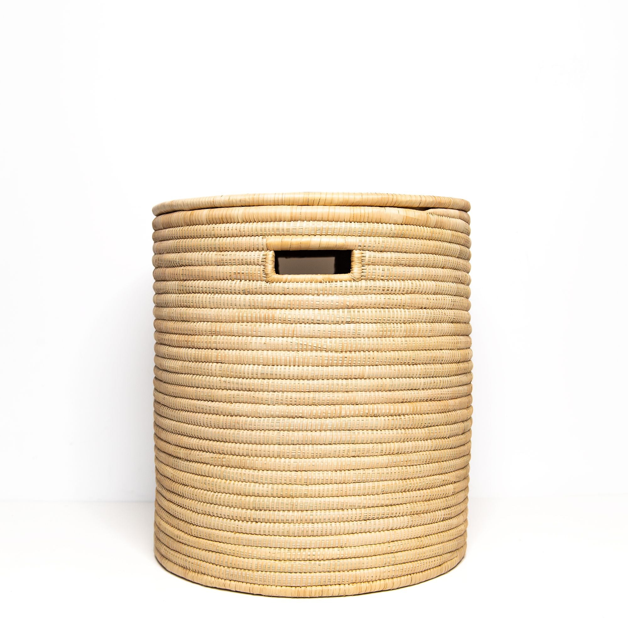 Medium Malawi Basket with Natural Wooden Handle