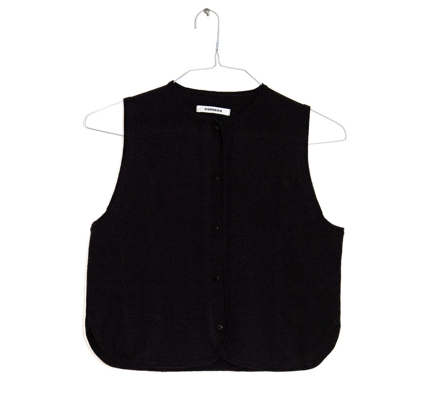 Merino Wool Waistcoat in Black, from Cordera