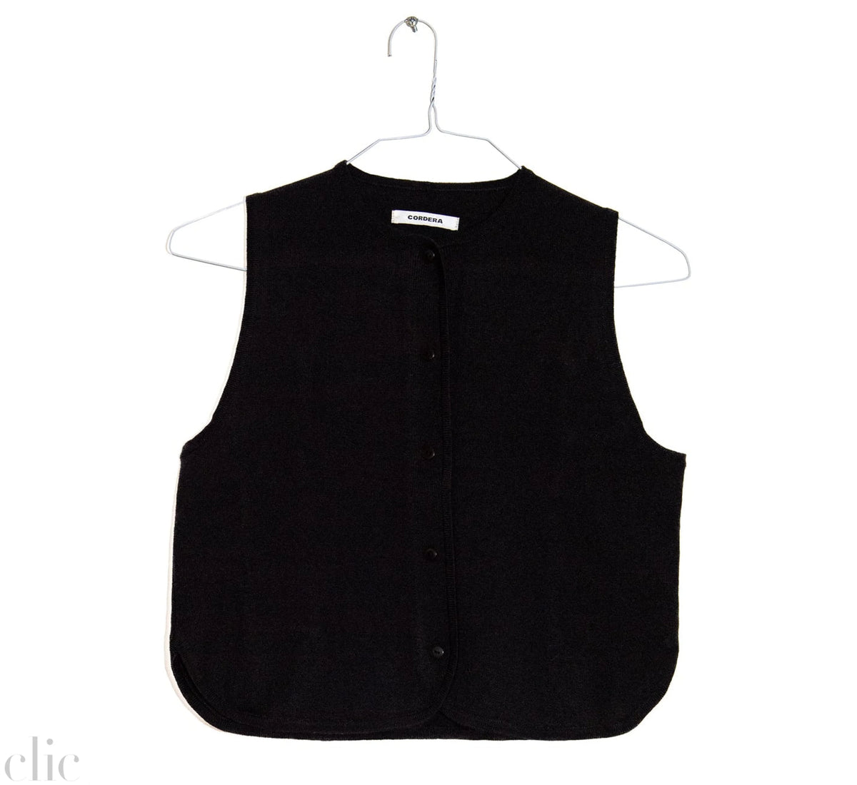 Merino Wool Waistcoat in Black, from Cordera