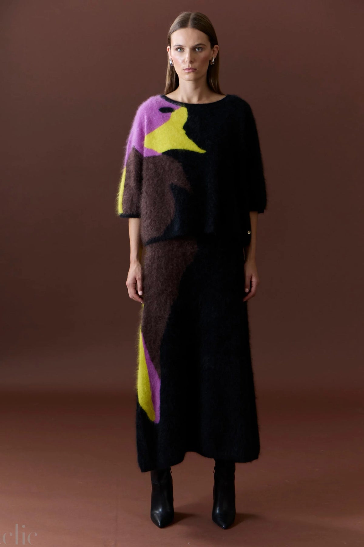 Phoenix Skirt in Dark Multi, from Mia Fratino