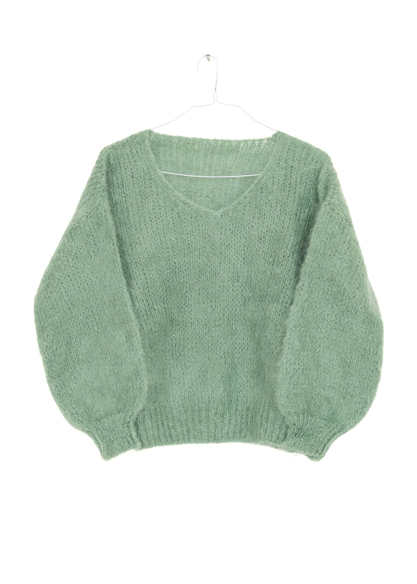 Milana LS Mohair Knit Pullover in Dusty Green, from American Dreams