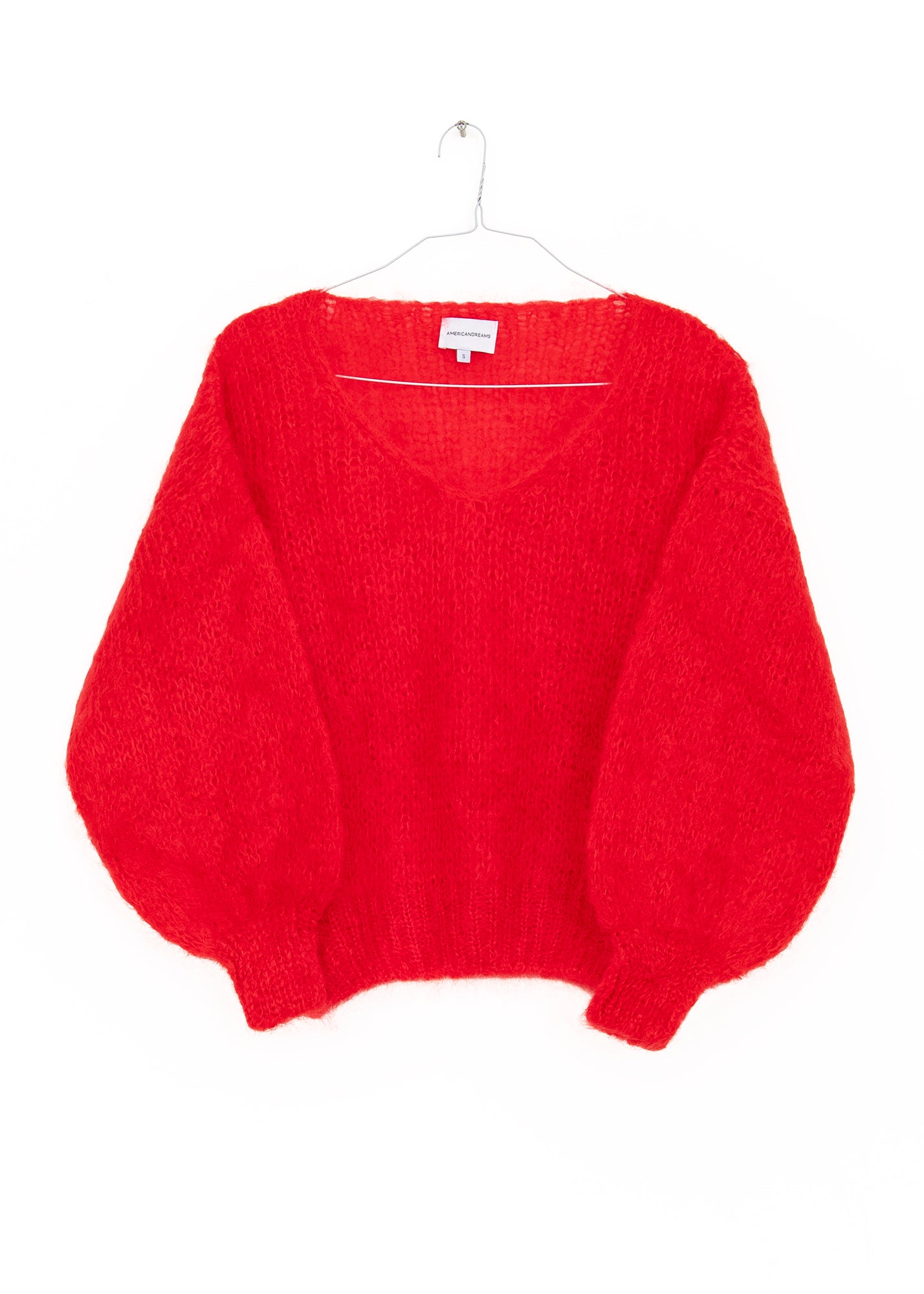 Milana LS Mohair Knit Pullover in Lipstick Red, from American Dreams