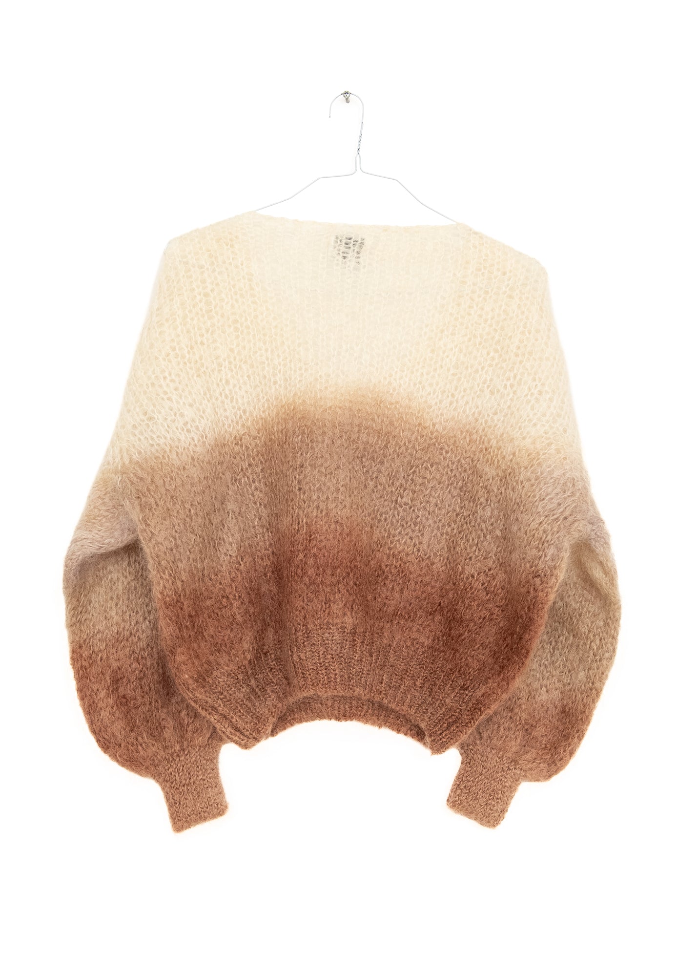 Milana LS Mohair Knit Pullover in Ombre White & Brown, from American Dreams