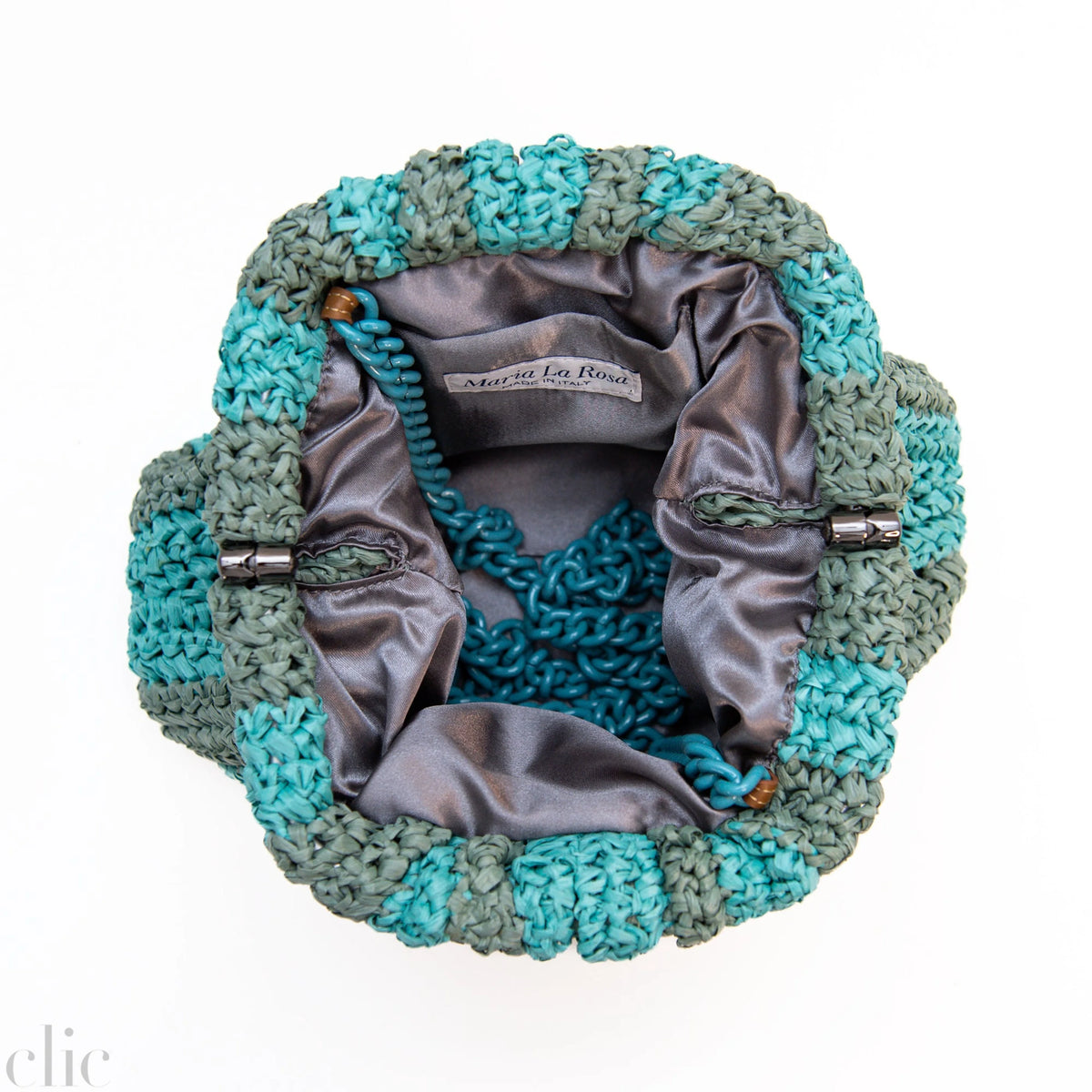 Mini Game Crochet Bag in Water, from Maria La Rosa