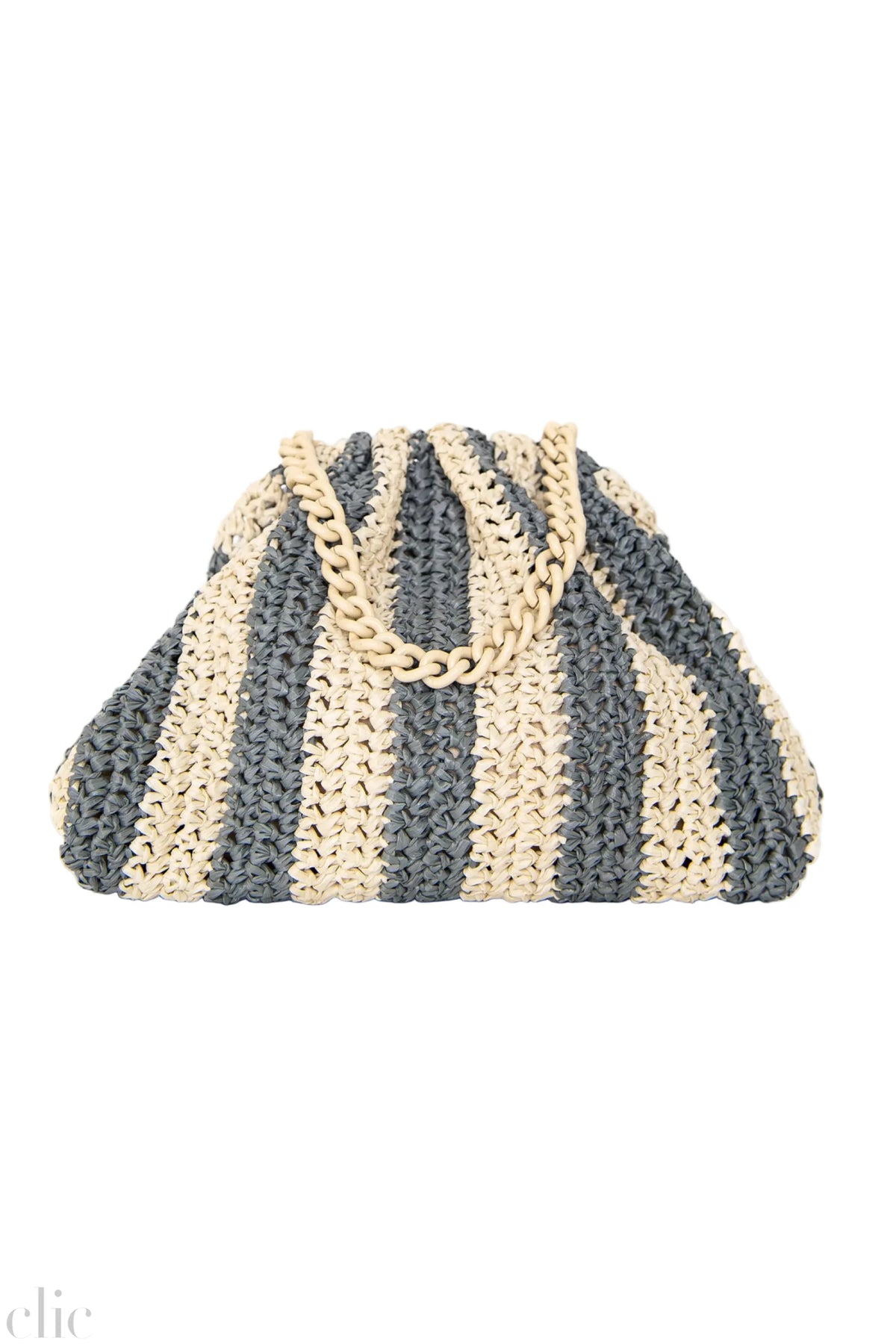 Mini Game Crochet Clutch in Grey, from Maria La Rosa