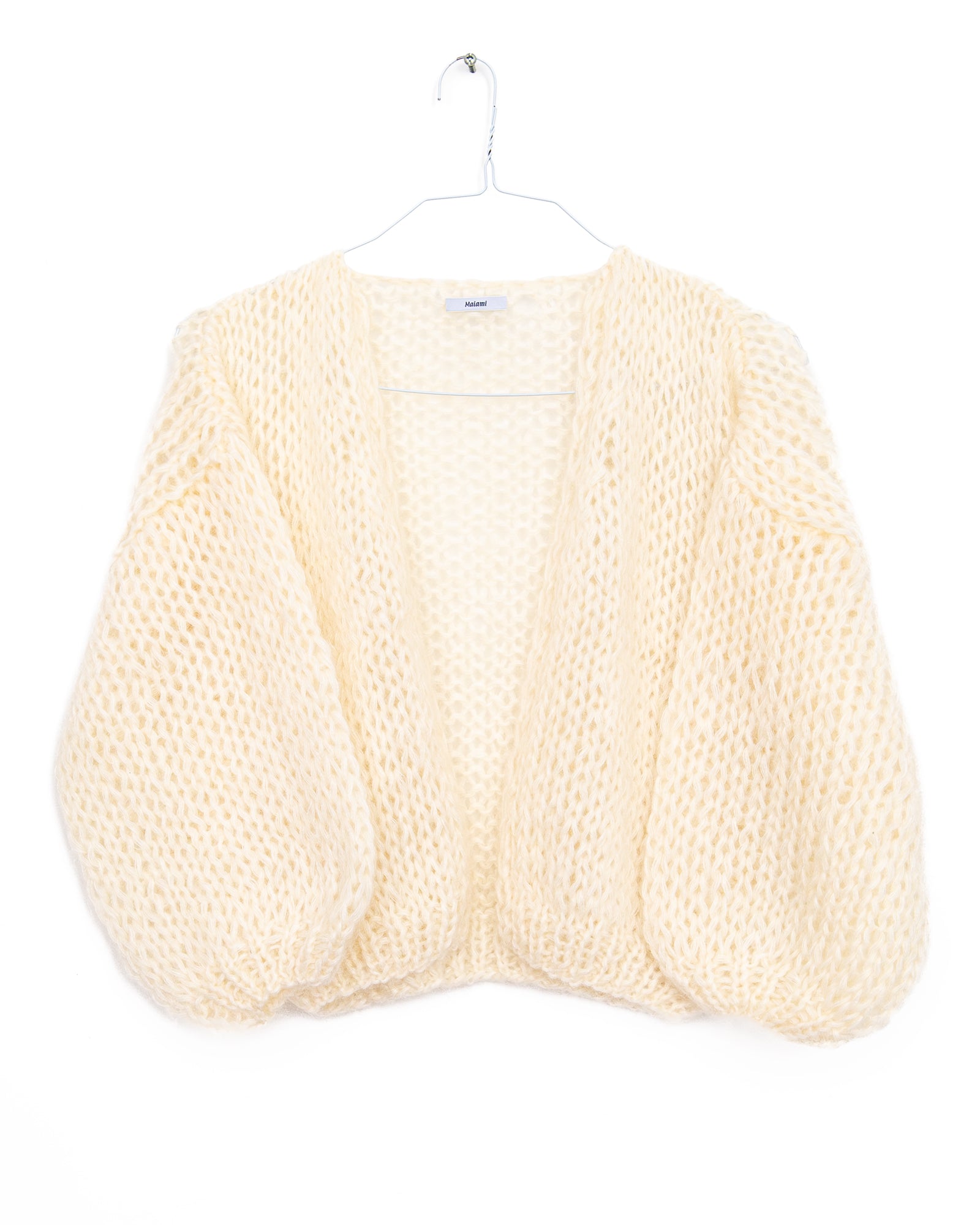 Mohair Bomber Cardigan in Creme, from Maiami