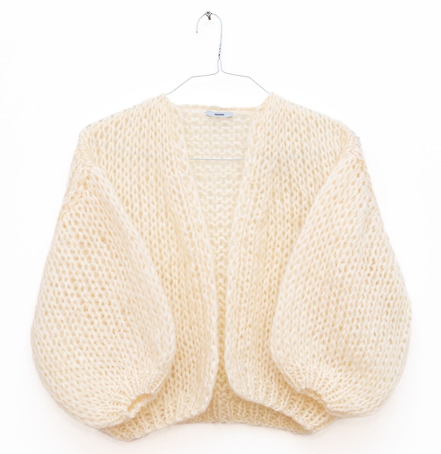 Mohair Bomber Cardigan in Creme, from Maiami