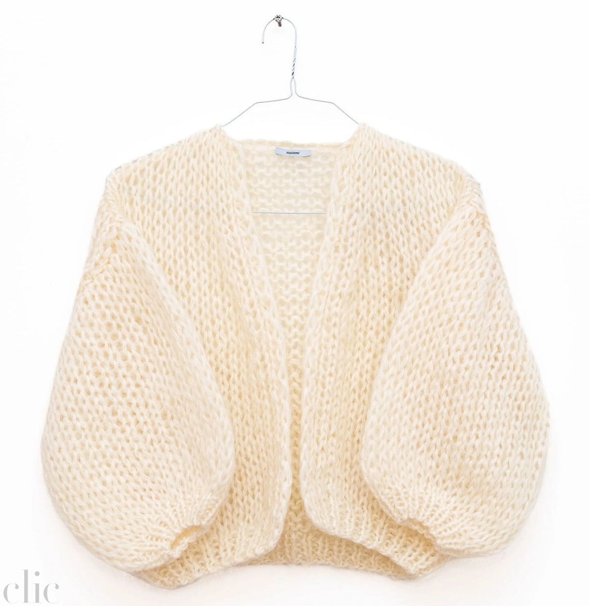 Mohair Bomber Cardigan in Creme, from Maiami