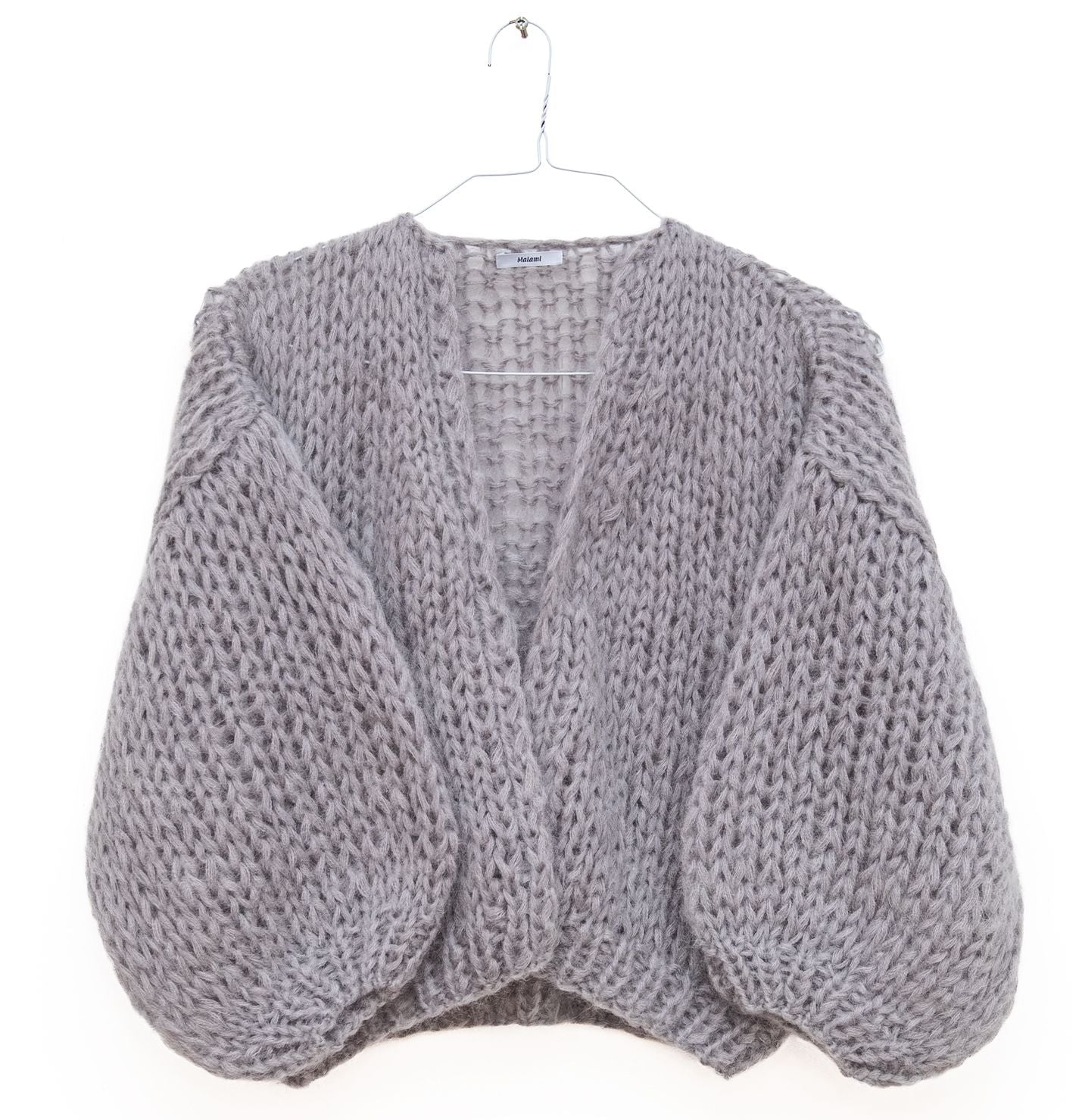 Mohair Bomber Cardigan in Silver, from Maiami