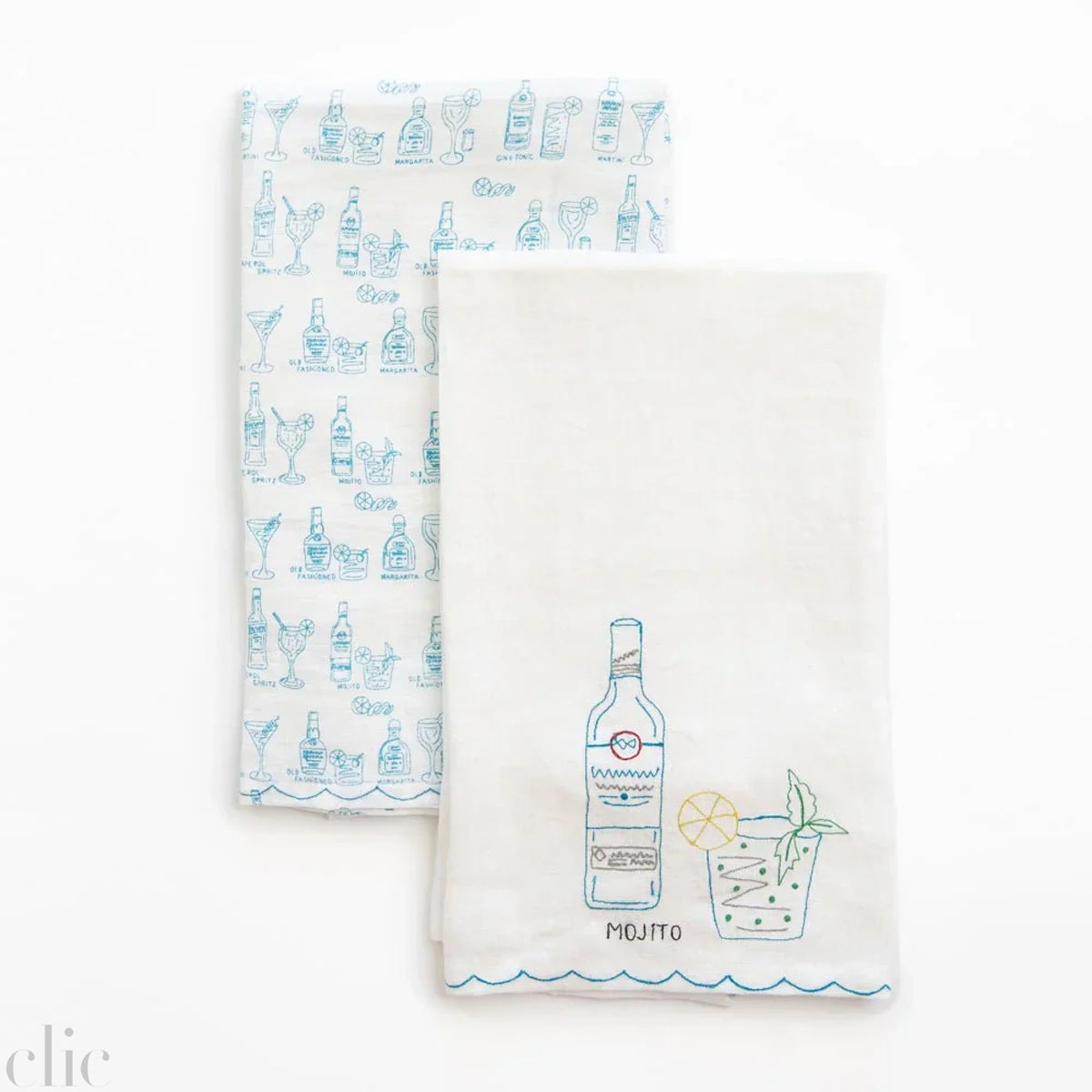 Set of 2 Mojito Linen Tea Towels