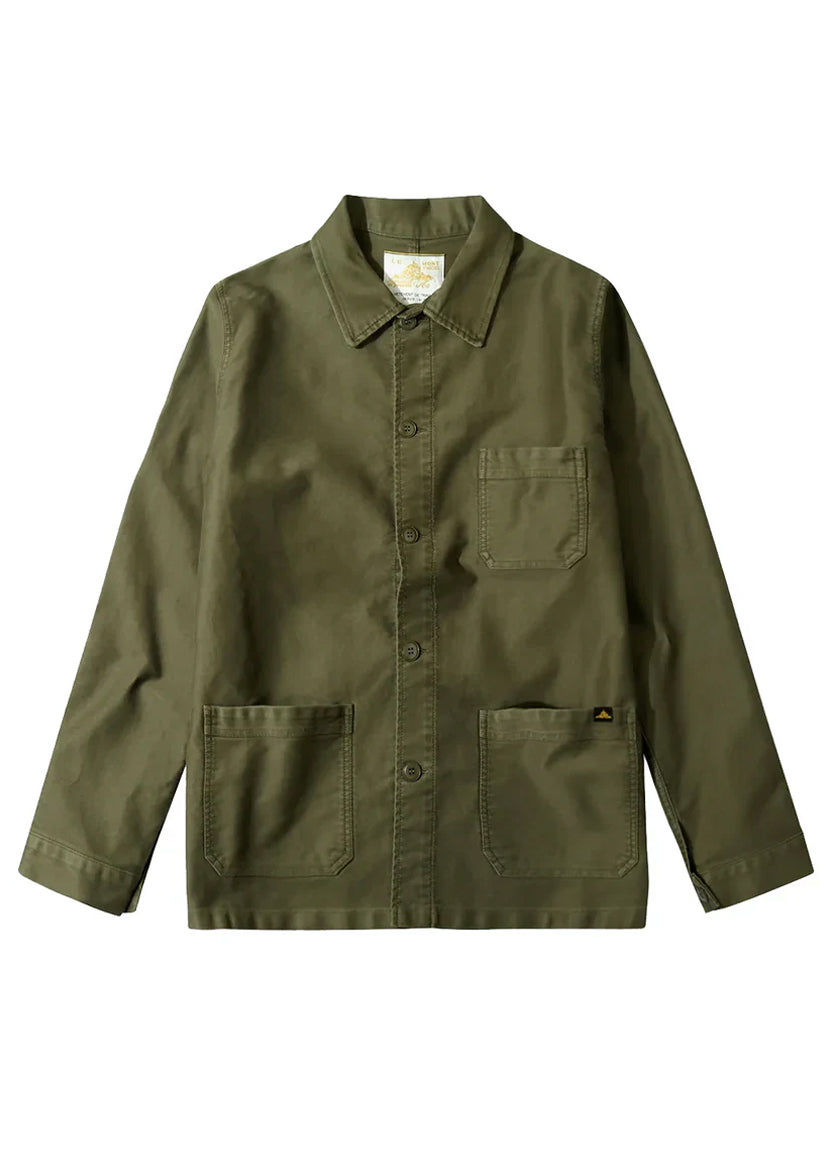Moleskin Work Jacket in Kaki, from Le Mont Saint Michel
