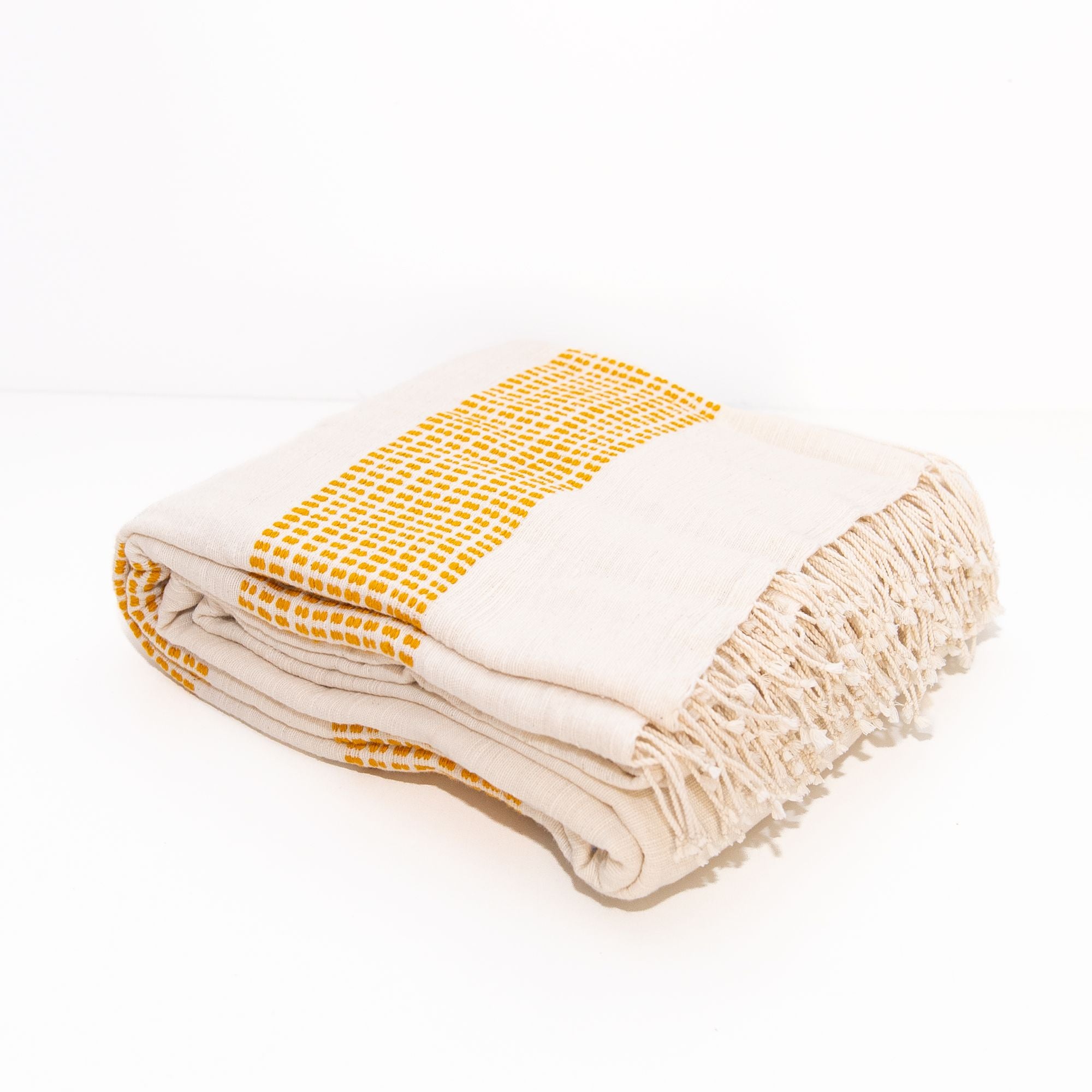 3 Pannel Dotted Blanket in Natural and Gold, from Creative Women