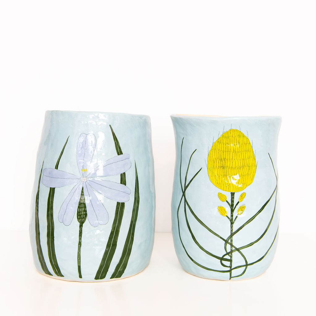 Large Flower Vase in Blue, from Gemma Orkin