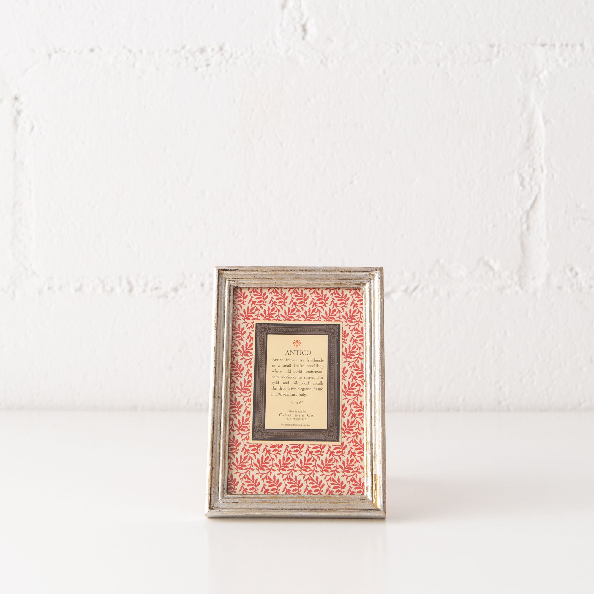 4" x 6" Florentine Frame in Antico Silver, from Cavallini