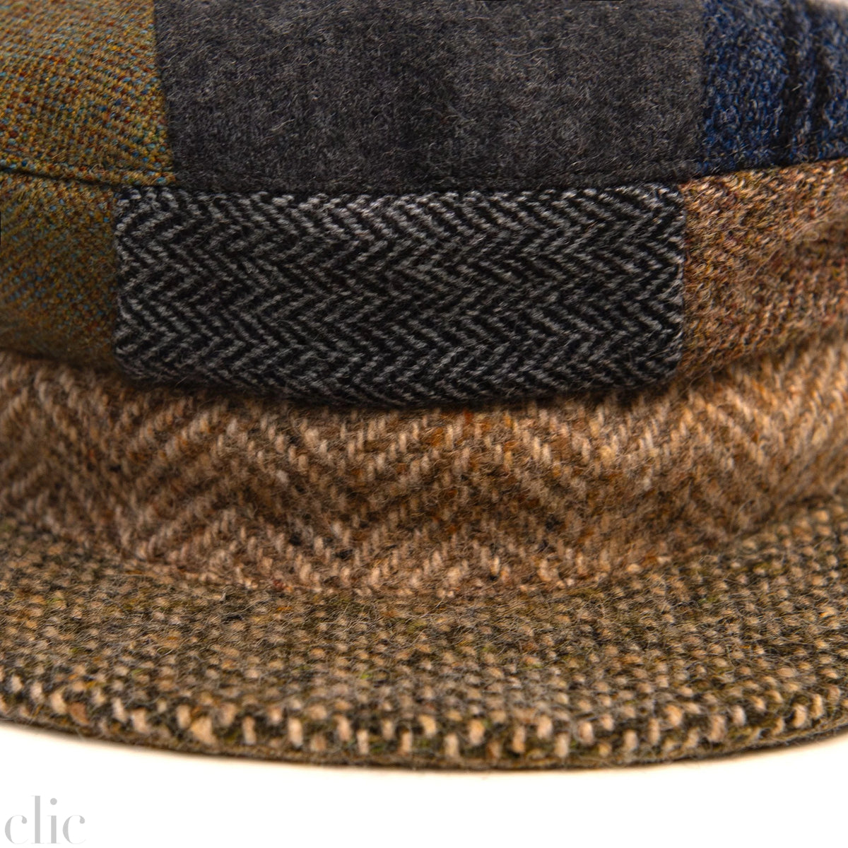 Skipper Tweed Cap in Patchwork Beige and Peak, from Hanna Hats
