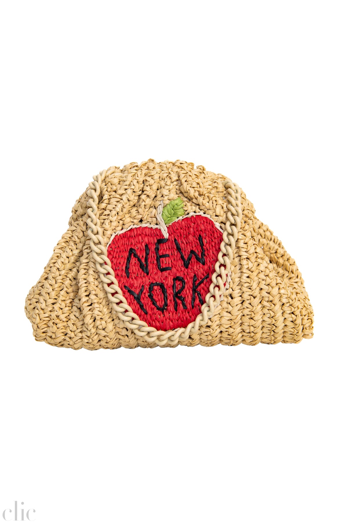 New York Apple Mini Game Crochet Bag in Natural, from Maria La Rosa