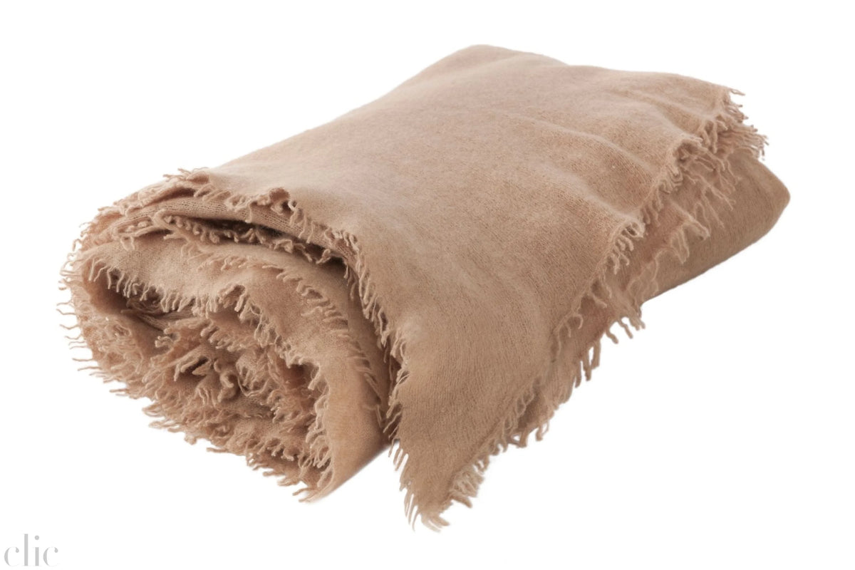 Cashmere Fringed Throw in Terracotta, from Maison de Vacances