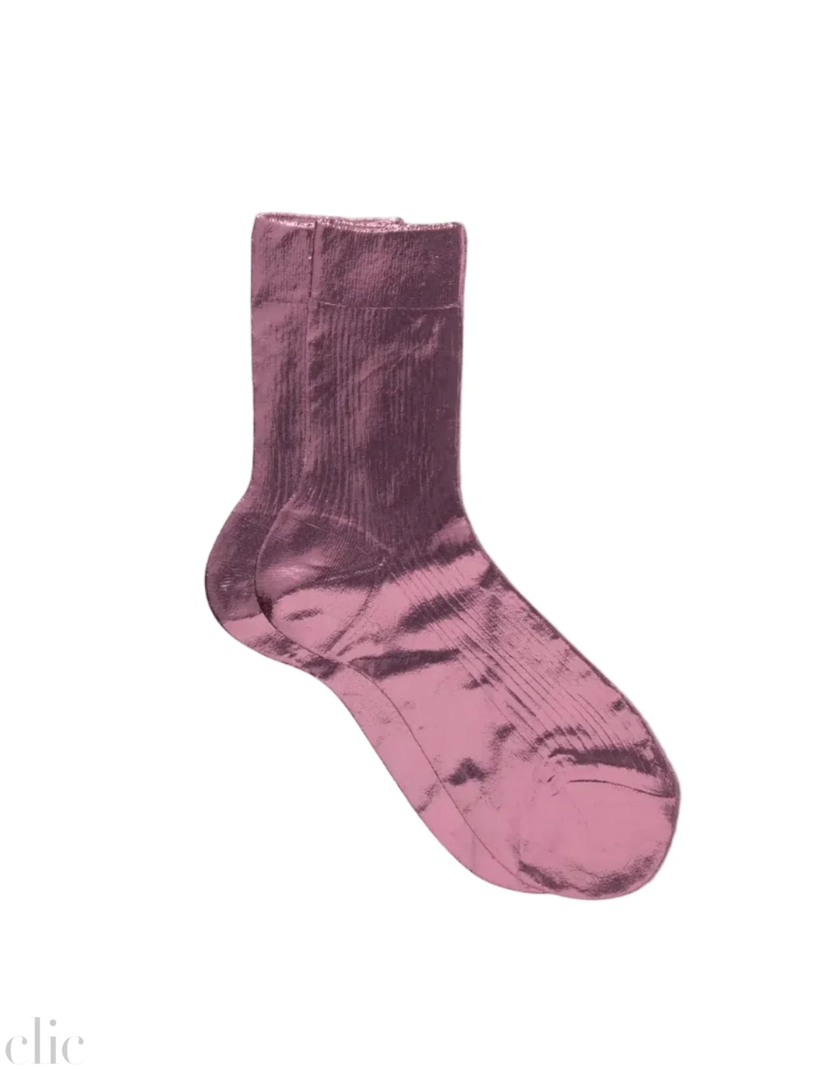 Ribbed Laminated Sock in Bordeaux, from Maria la Rosa