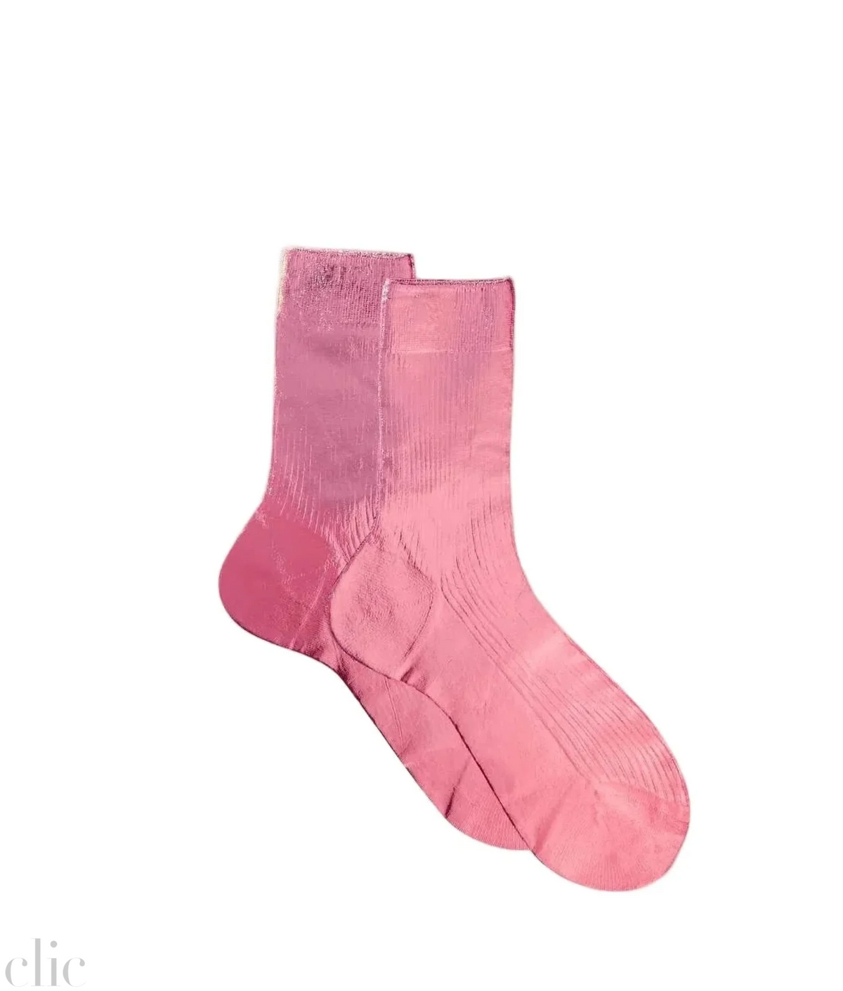Ribbed Laminated Sock in Rosa Antico, from Maria la Rosa