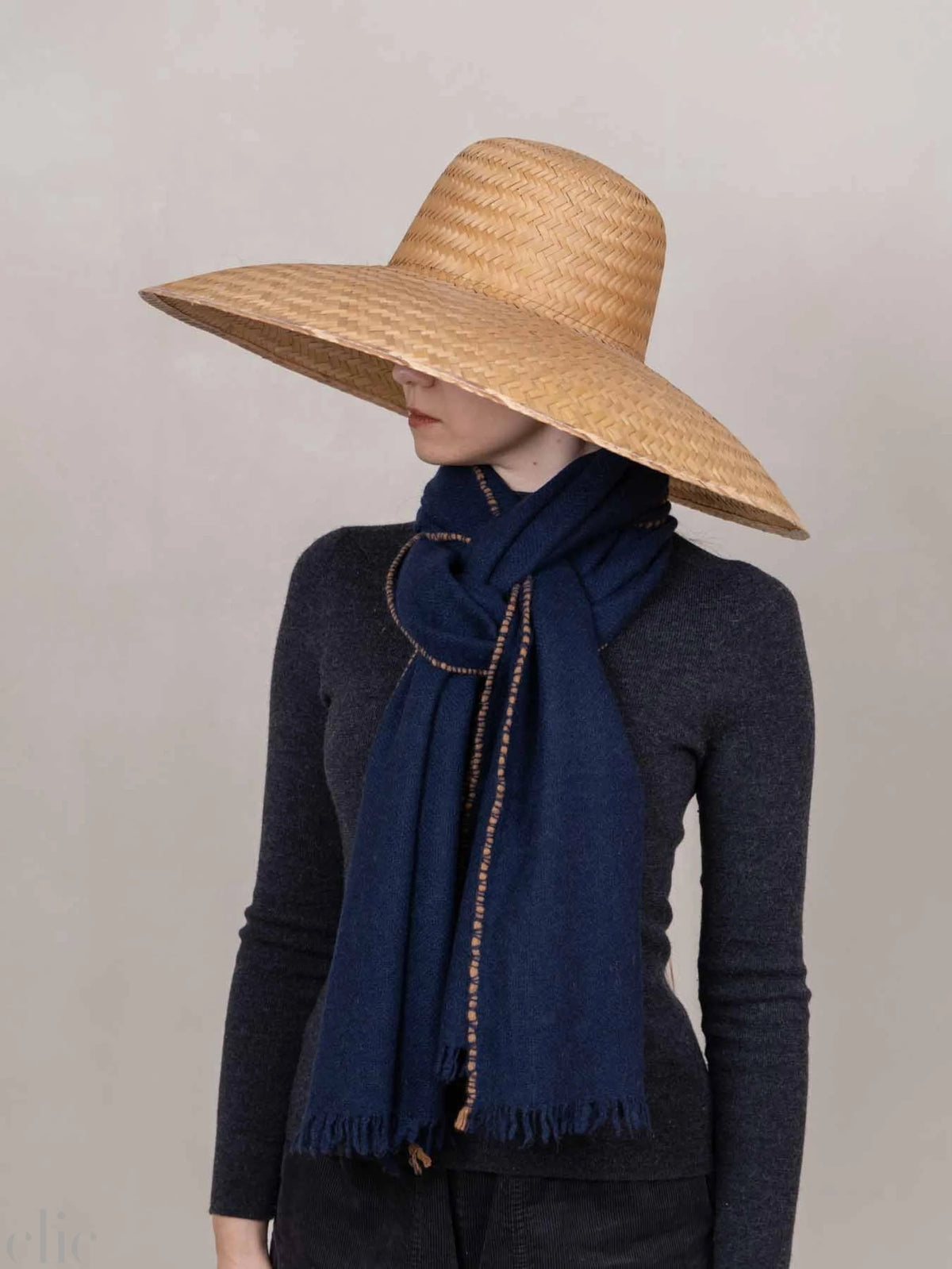 Long Cashmere Scarf in Navy, from Oats & Rice