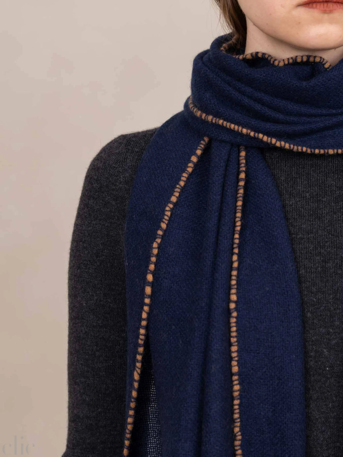 Long Cashmere Scarf in Navy, from Oats & Rice