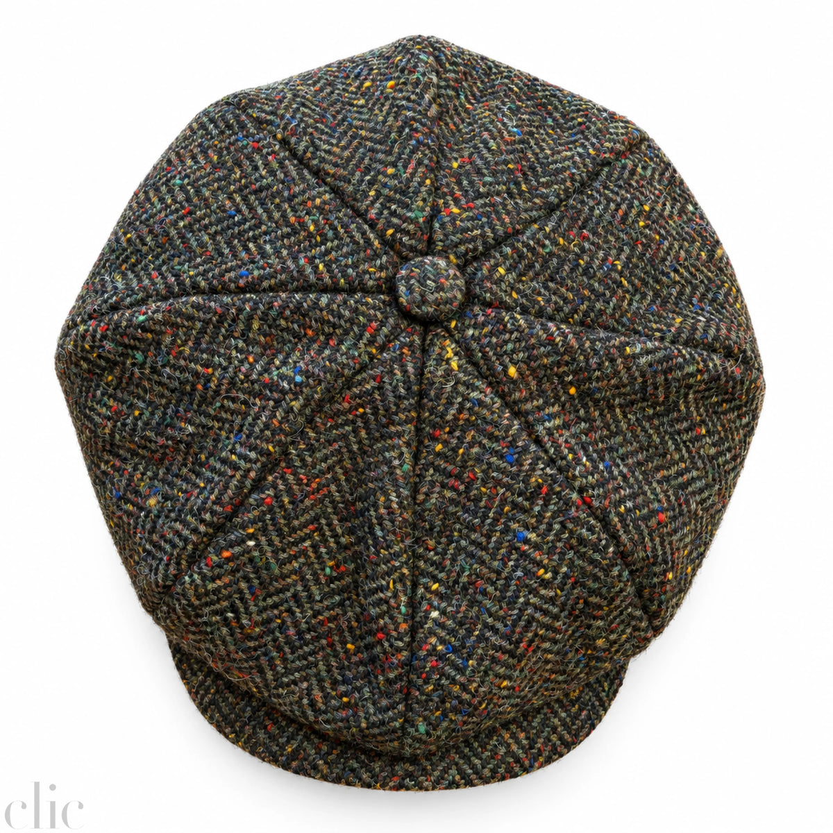 JP Tweed Herringbone Cap in Bown and Khaki, from Hanna Hats