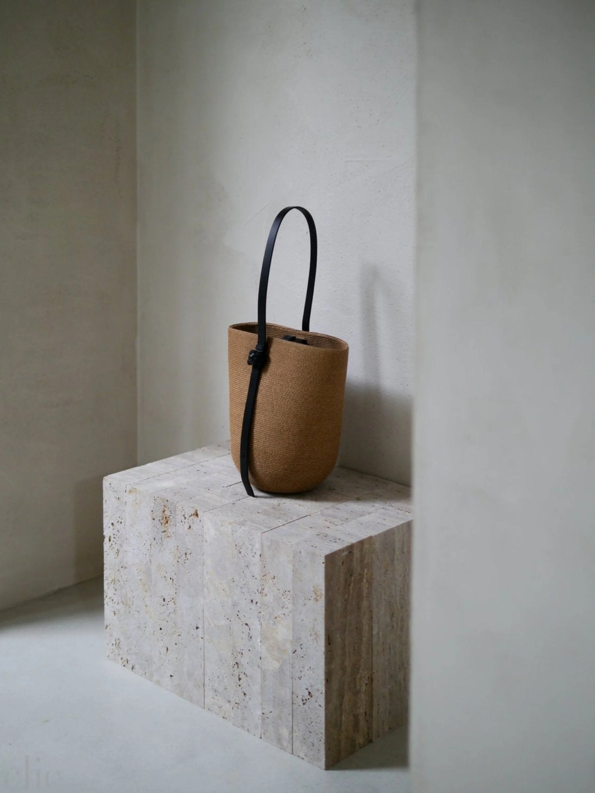 Koreng Bucket Bag in Tan, from Kamaro'an