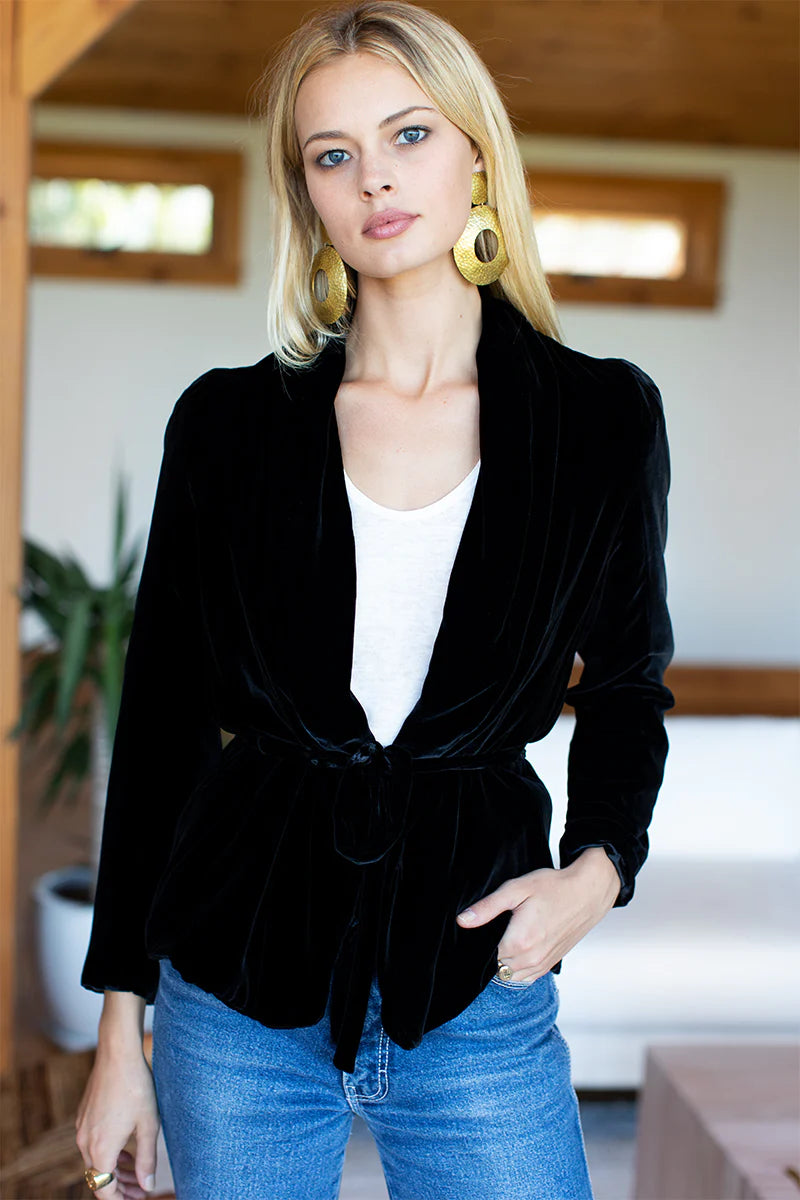 Paris Jacket in Black Silk, from Emerson Fry