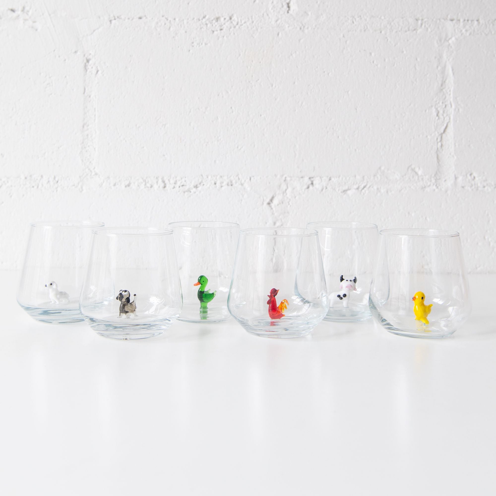Farm Drinking Glass Set of 6, from Minizoo