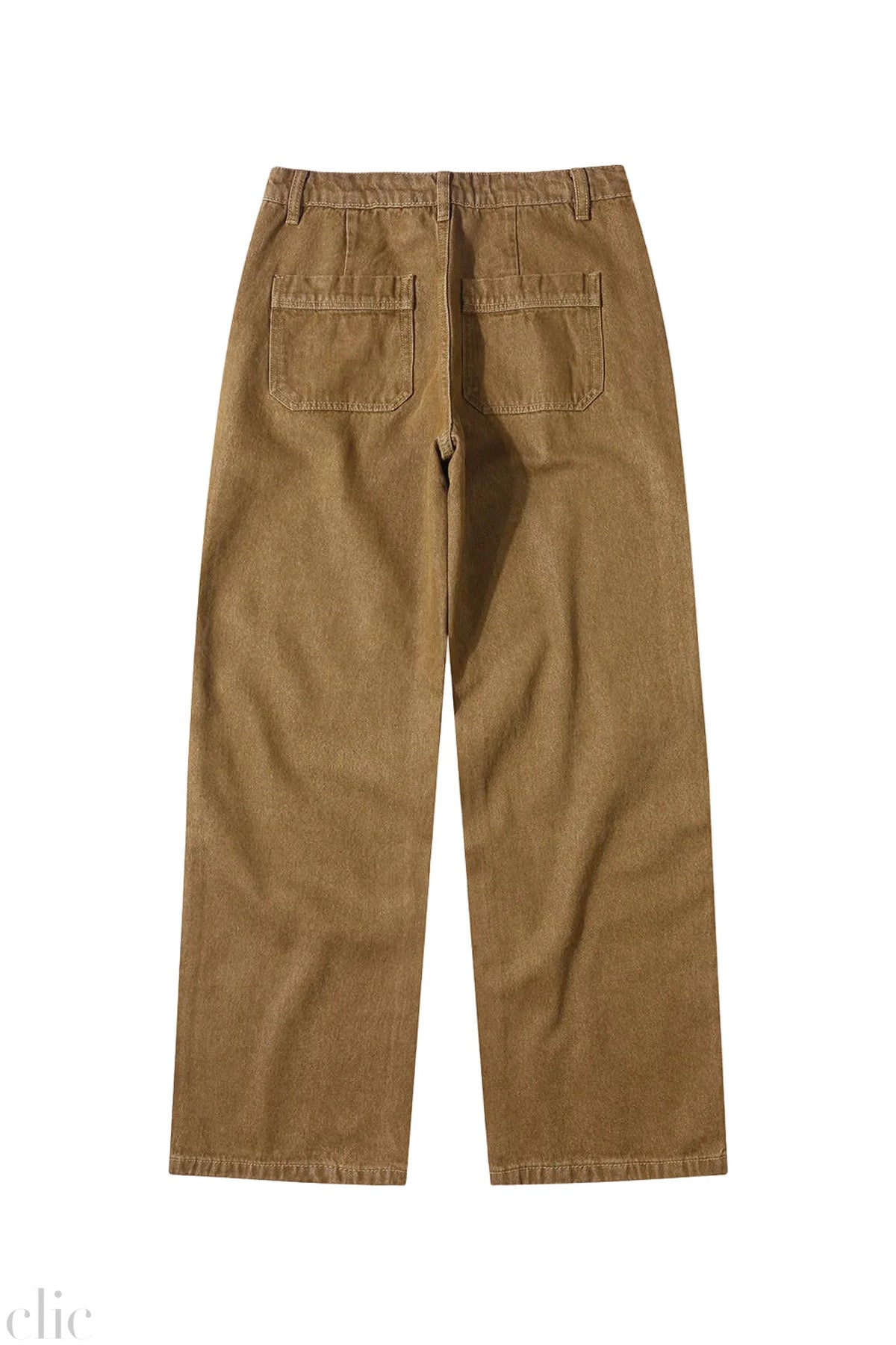 Polino Denim Pants in Brown, from Le Mont Saint Michel