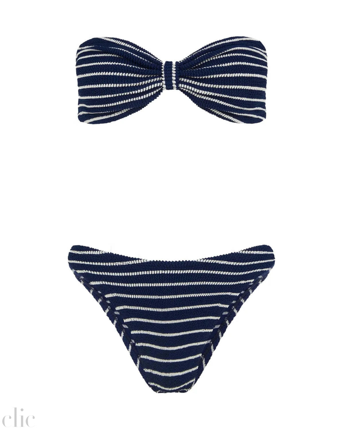 Jean Bikini with Navy & White Stripes, from Hunza G