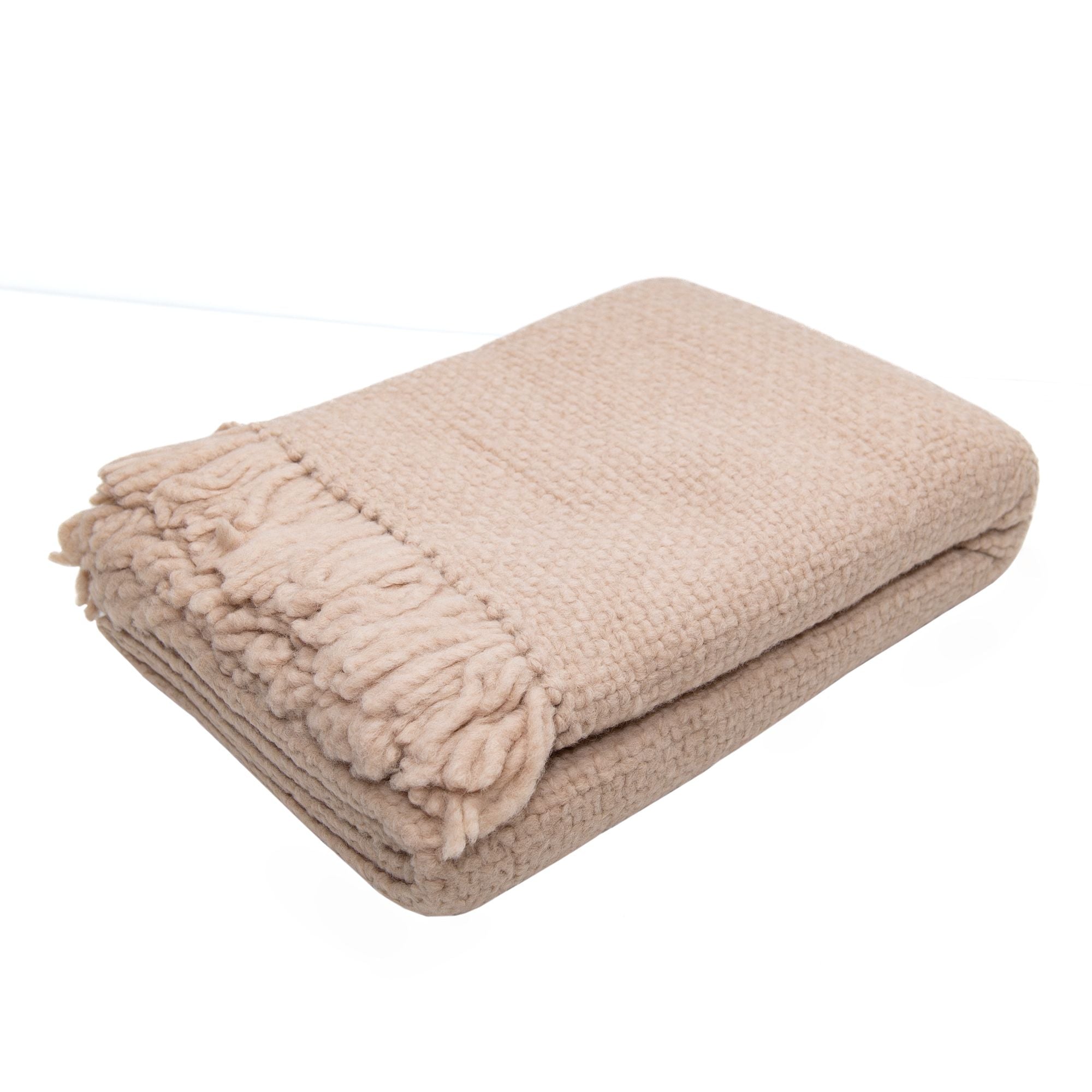 Hand Loomed Blanket in Nude, from Intiearth