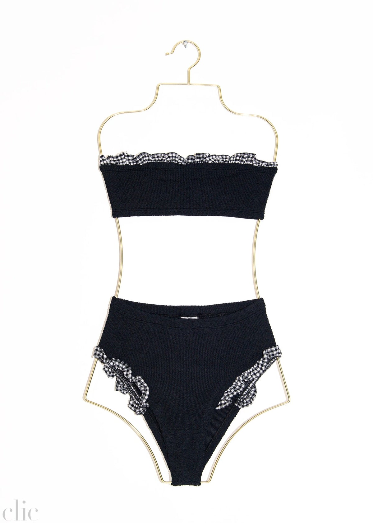Peggy Bikini in Black Gingham, from Hunza G