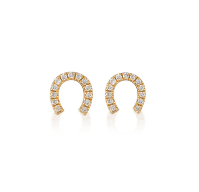 Petite Horseshoe Studs with Pave Diamonds, from Zofia Day