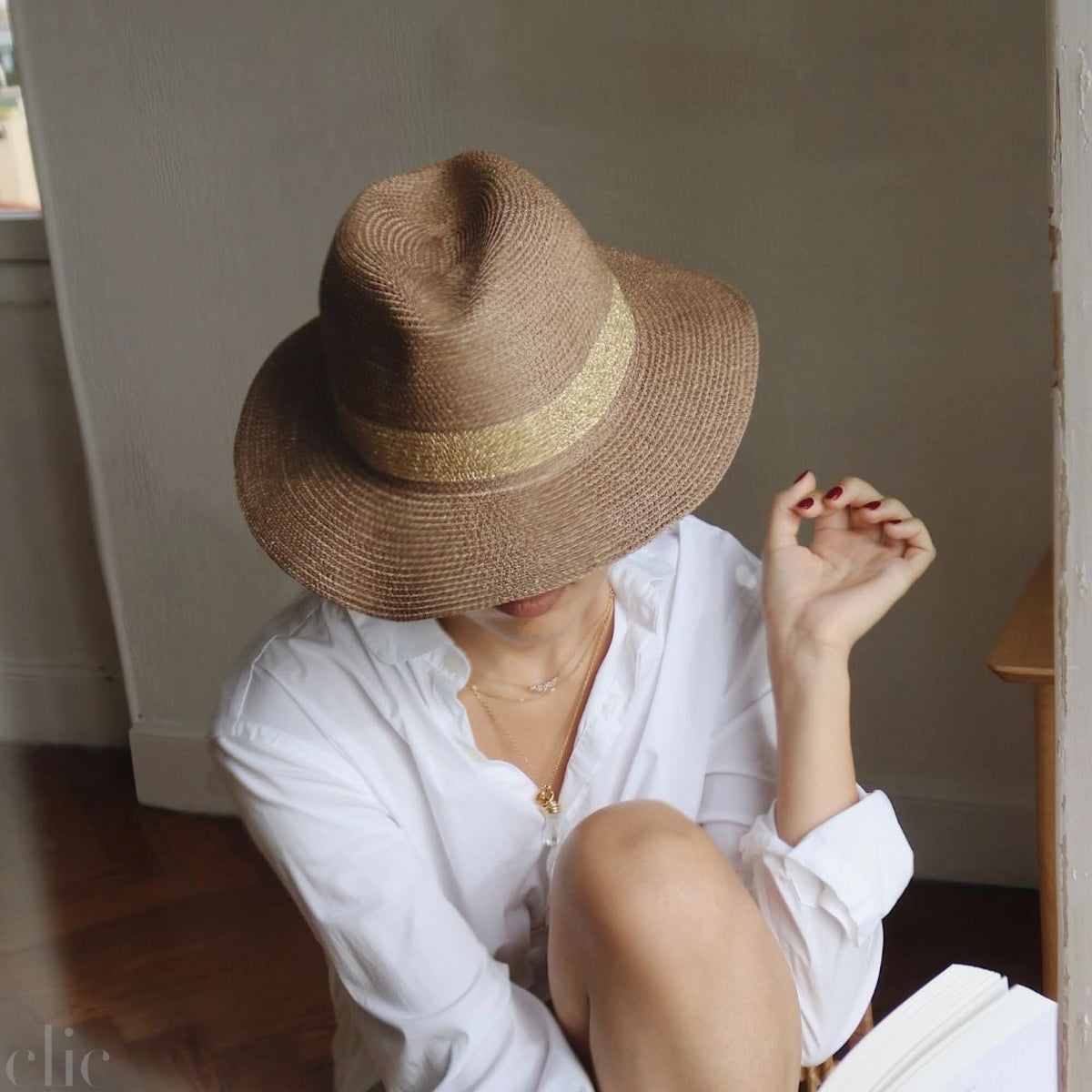 Portofino Sparkle Hat in Gold, from Lastelier